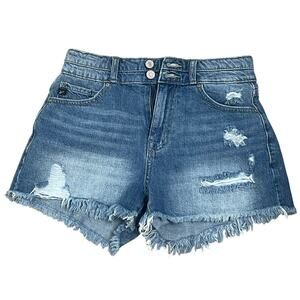 Kancan Distressed Cut Off Denim Shorts Size 5 SZ 6 Jean Double Button